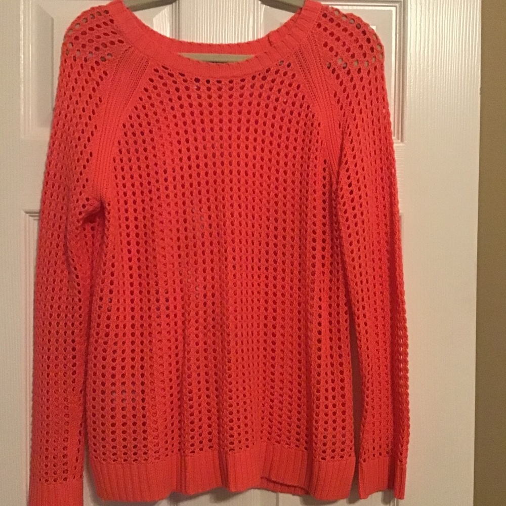 A.N.A. Orange Open Stitch Sweater